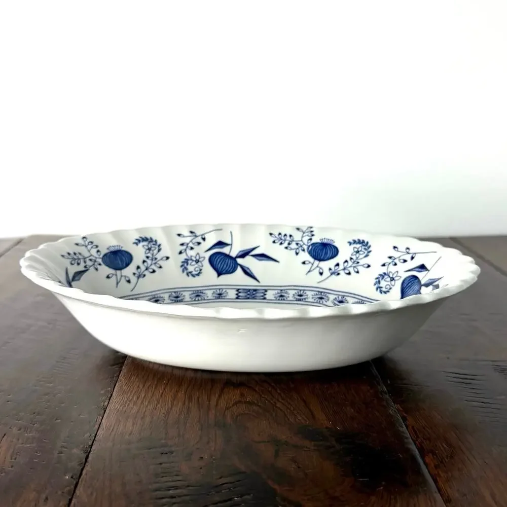 Vintage J&G Meakin Blue Nordic Oval Serving Bowl | Blue & White Transferware